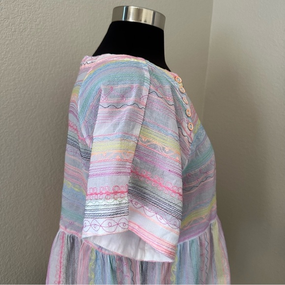 Anthropologie Letty Embroidered Babydoll Relaxed Semi sheer Blouse Size XS - Picture 9 of 15